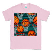Bubblegum Pink basketball hoop seamless pattern Classic Tee - BundleAndBundleShop