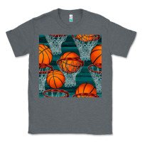 Charcoal Heather basketball hoop seamless pattern Classic Tee - BundleAndBundleShop