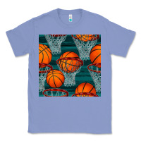 Colony Blue basketball hoop seamless pattern Classic Tee - BundleAndBundleShop