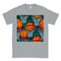 Heather Grey basketball hoop seamless pattern Classic Tee - BundleAndBundleShop