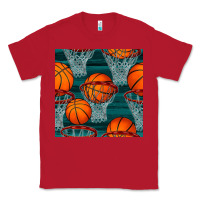 Red basketball hoop seamless pattern Classic Tee - BundleAndBundleShop