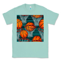 Seafoam basketball hoop seamless pattern Classic Tee - BundleAndBundleShop