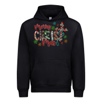 Black Merry Christmas Urban Hoodie - CowhideDigitalArt