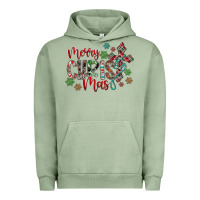 Pigment Oil Green Merry Christmas Urban Hoodie - CowhideDigitalArt