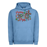 Pigment Pebble Blue Merry Christmas Urban Hoodie - CowhideDigitalArt