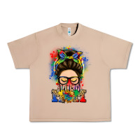 Burro autism mom messy bun Urban Heavy Tee - LillyAllenDesigns