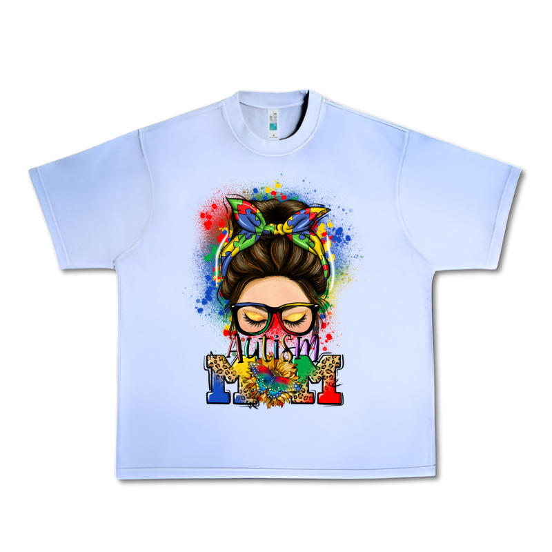 Autism Mom Messy Bun Urban Heavy Tee by LillyAllenDesigns | Teevron