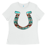 White serape turquoise horseshoe Ladies Tee - Jasminsmagicworld