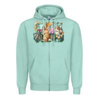 Seafoam Easter Day wine glasses bunny Zipper Hoodie - HowdyJamesFarm