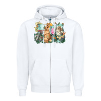 White Easter Day wine glasses bunny Zipper Hoodie - HowdyJamesFarm