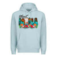 Blue Mist Blessed Mama Flowers Cow Premium Hoodie - CowCowDesign