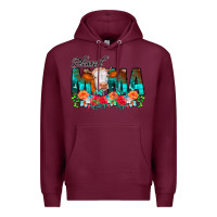 Burgundy Blessed Mama Flowers Cow Premium Hoodie - CowCowDesign