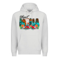 Dove Grey Blessed Mama Flowers Cow Premium Hoodie - CowCowDesign