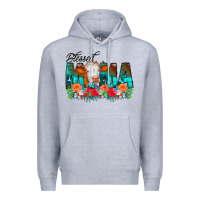 Heather Grey Blessed Mama Flowers Cow Premium Hoodie - CowCowDesign