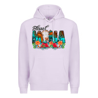 Lilac Blessed Mama Flowers Cow Premium Hoodie - CowCowDesign