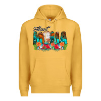 Mustard Blessed Mama Flowers Cow Premium Hoodie - CowCowDesign