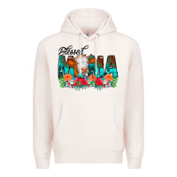 Pale Pink Blessed Mama Flowers Cow Premium Hoodie - CowCowDesign