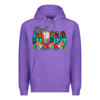 Purple Blessed Mama Flowers Cow Premium Hoodie - CowCowDesign