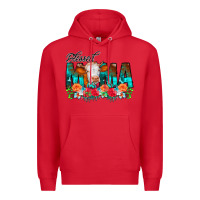 Red Blessed Mama Flowers Cow Premium Hoodie - CowCowDesign