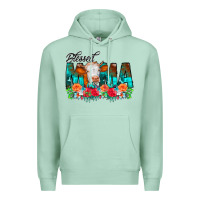 Seafoam Blessed Mama Flowers Cow Premium Hoodie - CowCowDesign