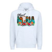 White Blessed Mama Flowers Cow Premium Hoodie - CowCowDesign