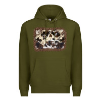 Army Green Cowhide Leopard Background Premium Hoodie - JahusDesignShop