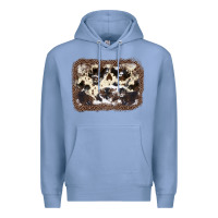 Colony Blue Cowhide Leopard Background Premium Hoodie - JahusDesignShop