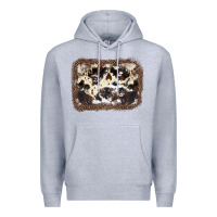 Heather Grey Cowhide Leopard Background Premium Hoodie - JahusDesignShop