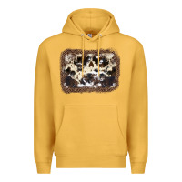 Mustard Cowhide Leopard Background Premium Hoodie - JahusDesignShop