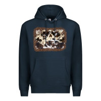 Navy Cowhide Leopard Background Premium Hoodie - JahusDesignShop