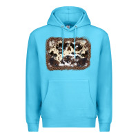 Ocean Blue Cowhide Leopard Background Premium Hoodie - JahusDesignShop