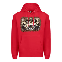 Red Cowhide Leopard Background Premium Hoodie - JahusDesignShop