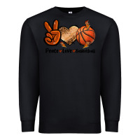 Black Peace Love Basketball Premium Sweatshirt - FaDigitalArtStudio