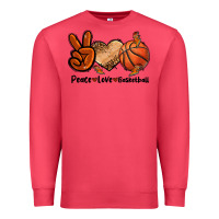 Cardinal Peace Love Basketball Premium Sweatshirt - FaDigitalArtStudio
