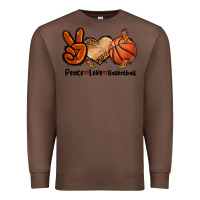 Chestnut Peace Love Basketball Premium Sweatshirt - FaDigitalArtStudio