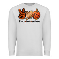 Dove Grey Peace Love Basketball Premium Sweatshirt - FaDigitalArtStudio