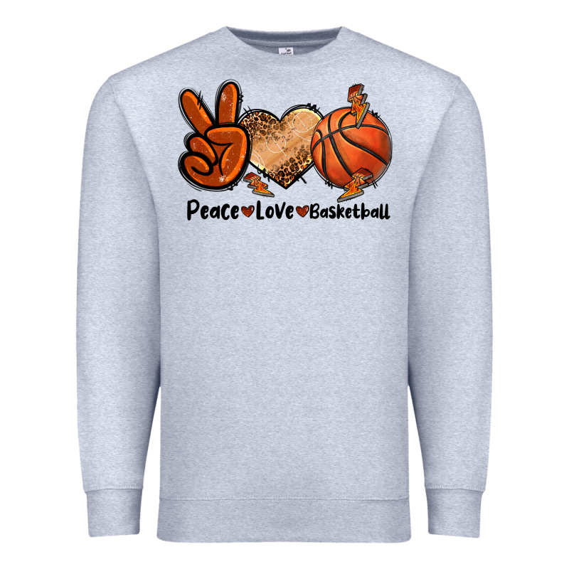 Peace Love Basketball Premium Sweatshirt by FaDigitalArtStudio | Teevron