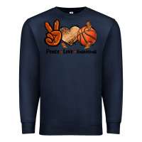 Navy Peace Love Basketball Premium Sweatshirt - FaDigitalArtStudio