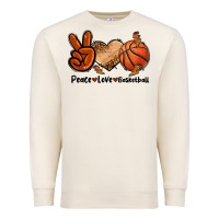Sandshell Peace Love Basketball Premium Sweatshirt - FaDigitalArtStudio