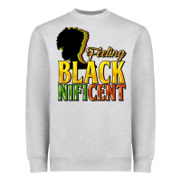 Heather Grey feeling blacknificent Heavyweight Sweatshirt - NancyCooperArtShop