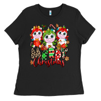 Black Merry Christmas unicorns Ladies Tee - NancyCooperArtShop