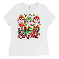 White Merry Christmas unicorns Ladies Tee - NancyCooperArtShop