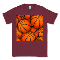 Burgundy basketball seamless pattern Classic Tee - BundleAndBundleShop