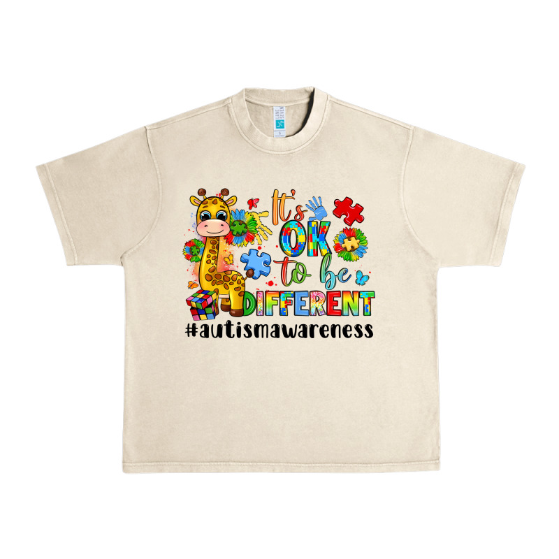 It S Ok To Be Different Giraffe Urban Heavy Tee by LillyAllenDesigns | Teevron