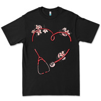 Black custom heart stethoscope Premium Tee - MaliasSmallBusiness