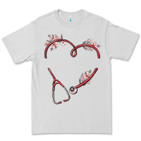 Dove Grey custom heart stethoscope Premium Tee - MaliasSmallBusiness