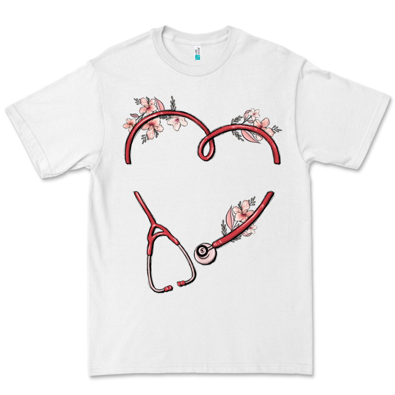 Custom Heart Stethoscope Premium Tee by MaliasSmallBusiness | Teevron