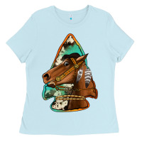 Baby Blue horse arrowhead Ladies Tee - Jasminsmagicworld