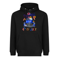 Black Western Fourth Of July Truck Heavyweight Hoodie - FaDigitalArtStudio