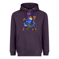 Plum Western Fourth Of July Truck Heavyweight Hoodie - FaDigitalArtStudio